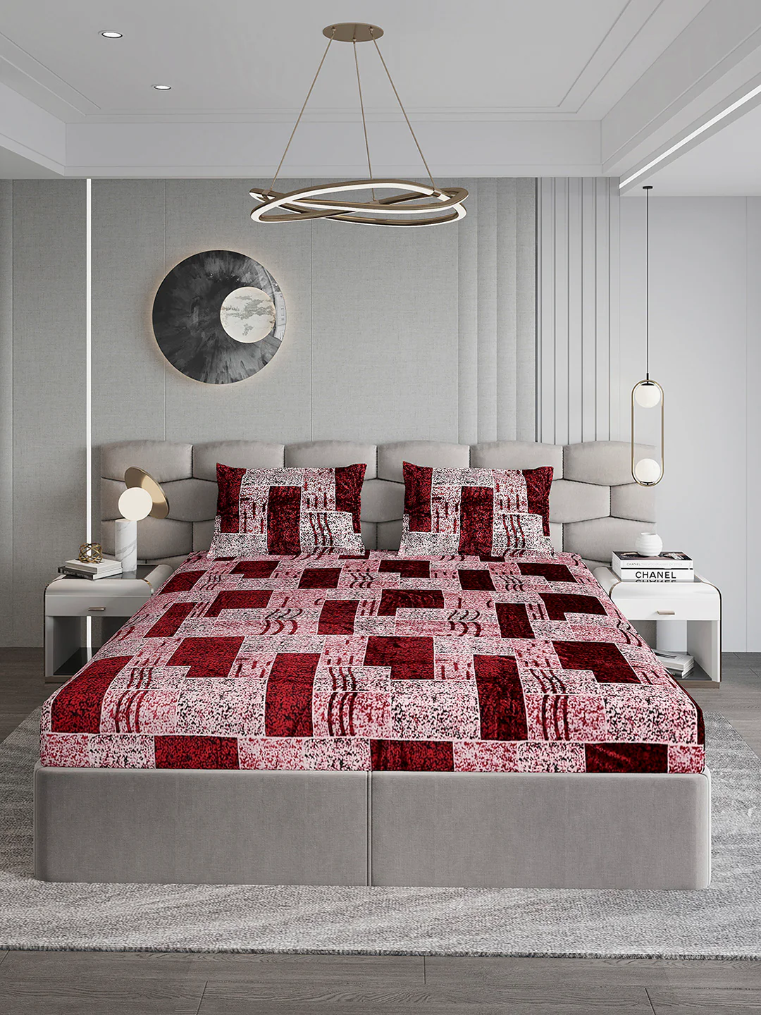 247 GSM 100% Polyester King Bed 1 Bedsheet with 2 Pillow Cover (Vibe) - Image 2