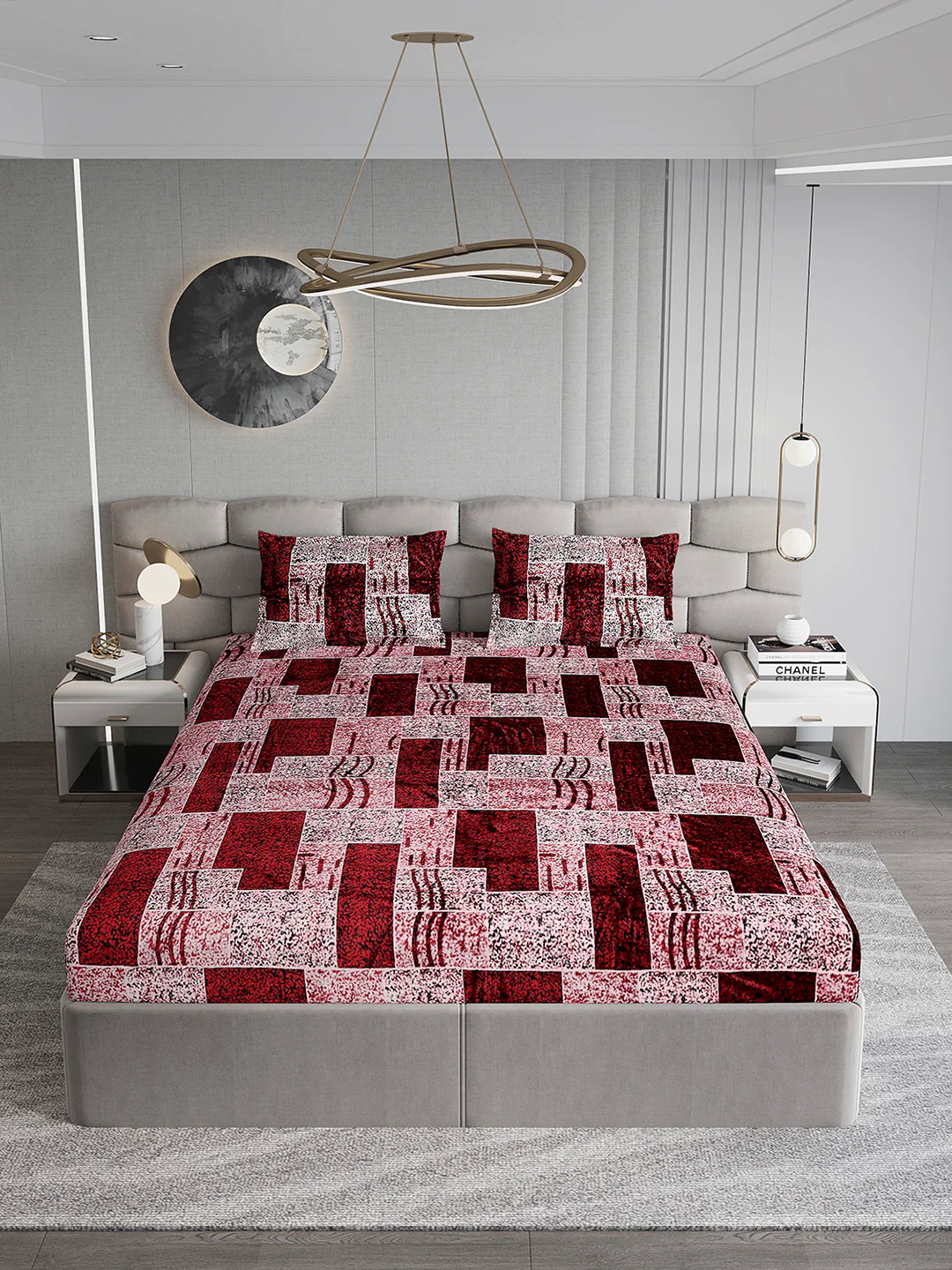 247 GSM 100% Polyester King Bed 1 Bedsheet with 2 Pillow Cover (Vibe) - Image 3