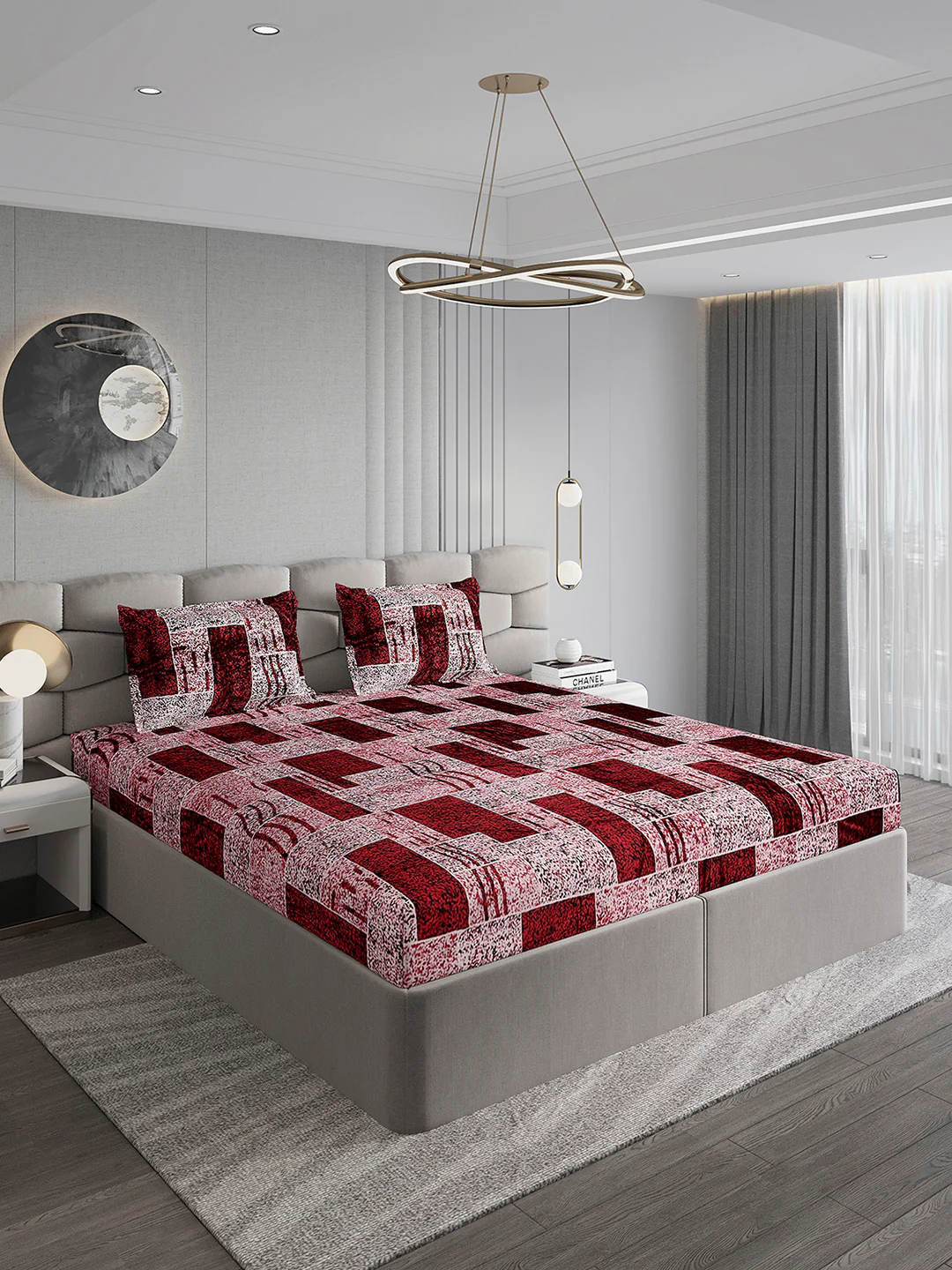 247 GSM 100% Polyester King Bed 1 Bedsheet with 2 Pillow Cover (Vibe) - Image 4