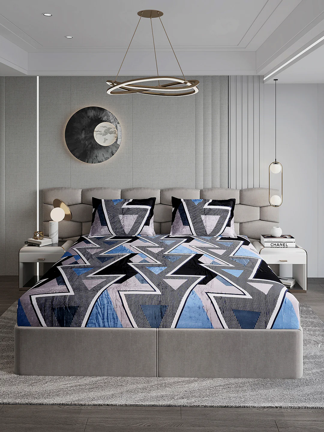 247 GSM 100% Polyester King Bed 1 Bedsheet with 2 Pillow Cover (Vibe) - Image 2