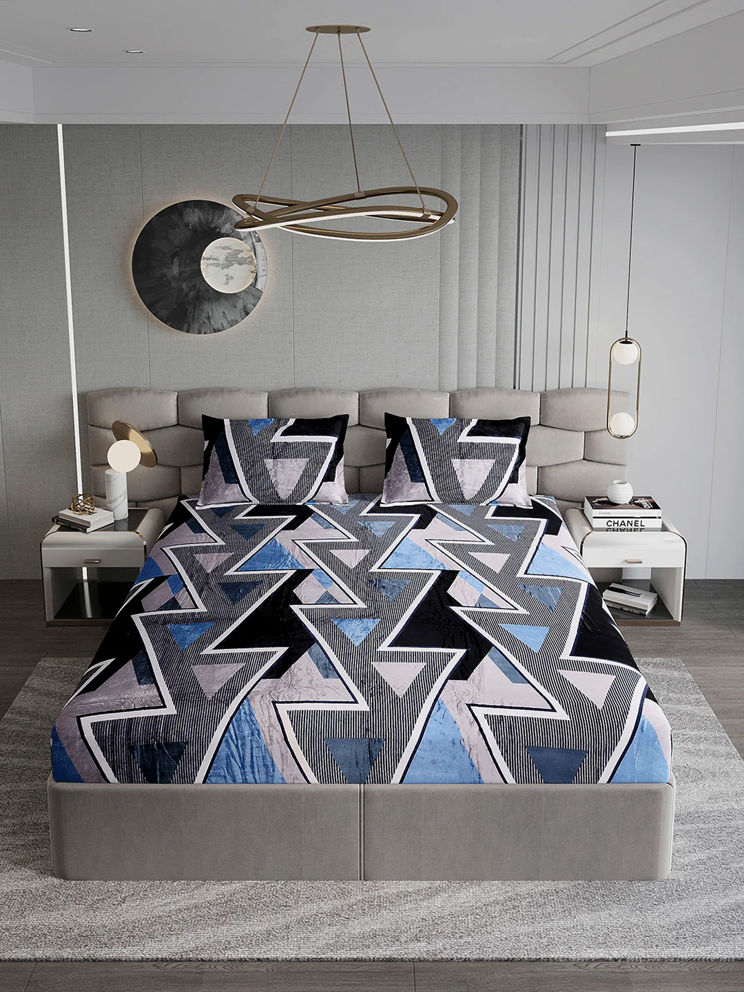 247 GSM 100% Polyester King Bed 1 Bedsheet with 2 Pillow Cover (Vibe) - Image 3
