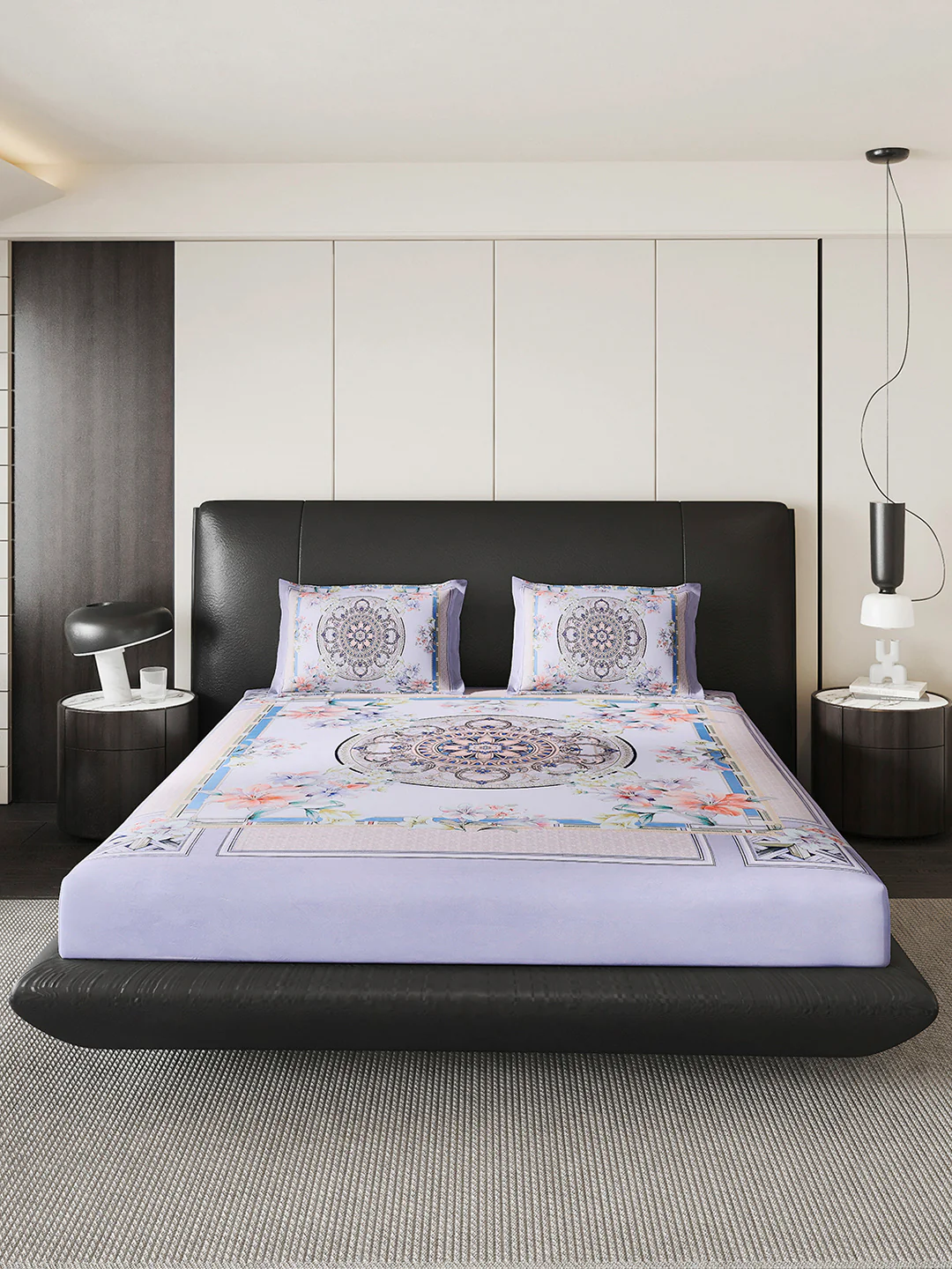 252 GSM 100% Polyester King Bed 1 Bedsheet with 2 Pillow Cover (Urban) - Image 2