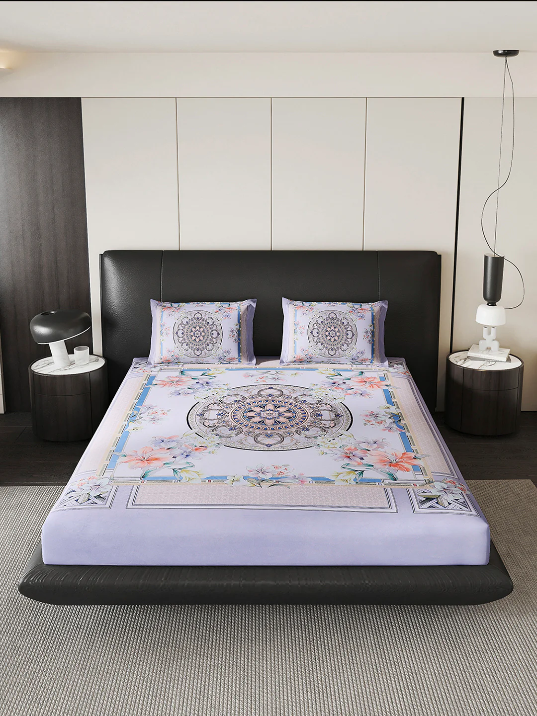252 GSM 100% Polyester King Bed 1 Bedsheet with 2 Pillow Cover (Urban) - Image 3
