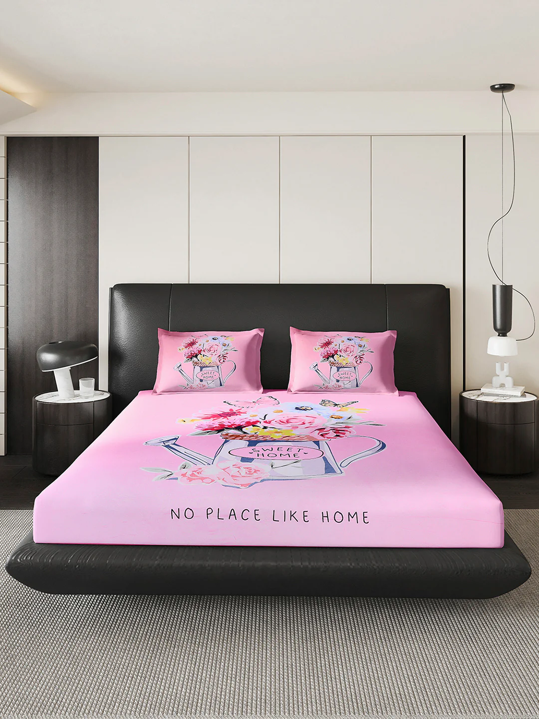 252 GSM 100% Polyester King Bed 1 Bedsheet with 2 Pillow Cover (Urban) - Image 2