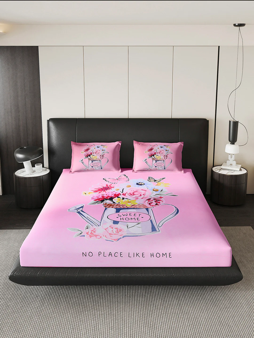 252 GSM 100% Polyester King Bed 1 Bedsheet with 2 Pillow Cover (Urban) - Image 3