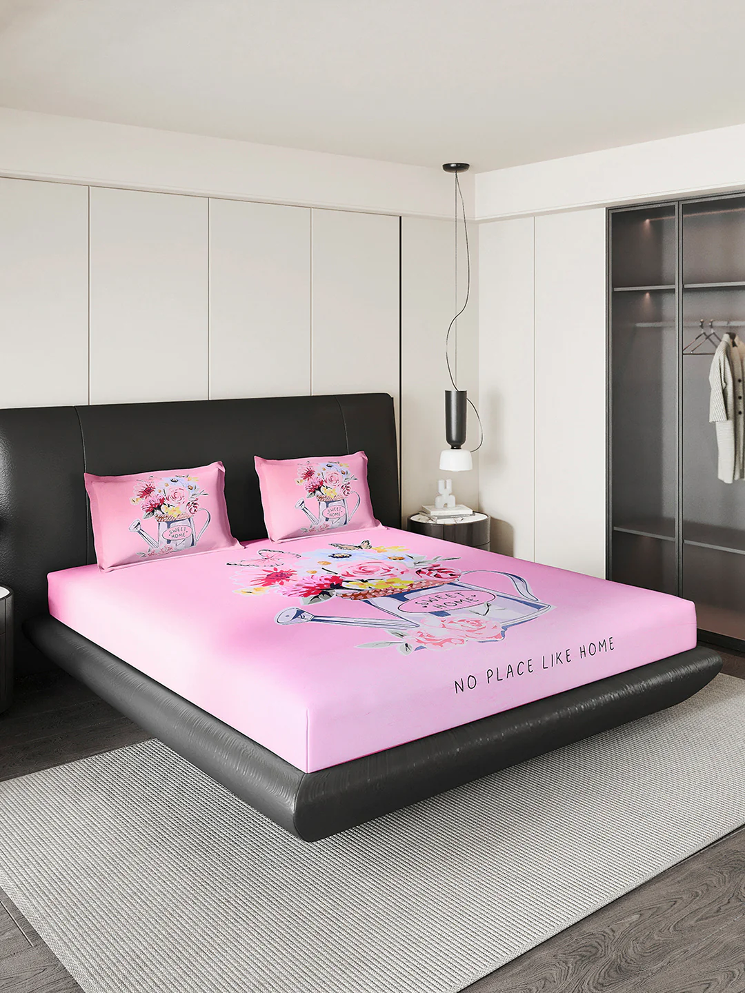 252 GSM 100% Polyester King Bed 1 Bedsheet with 2 Pillow Cover (Urban) - Image 4