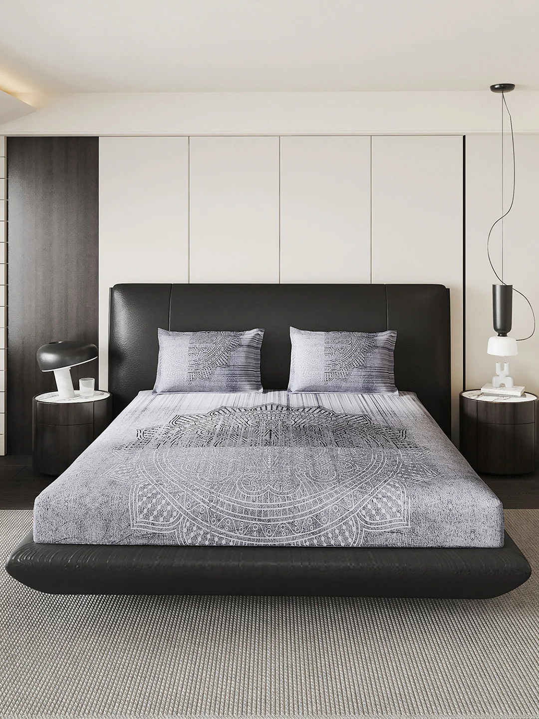 252 GSM 100% Polyester King Bed 1 Bedsheet with 2 Pillow Cover (Urban) - Image 2