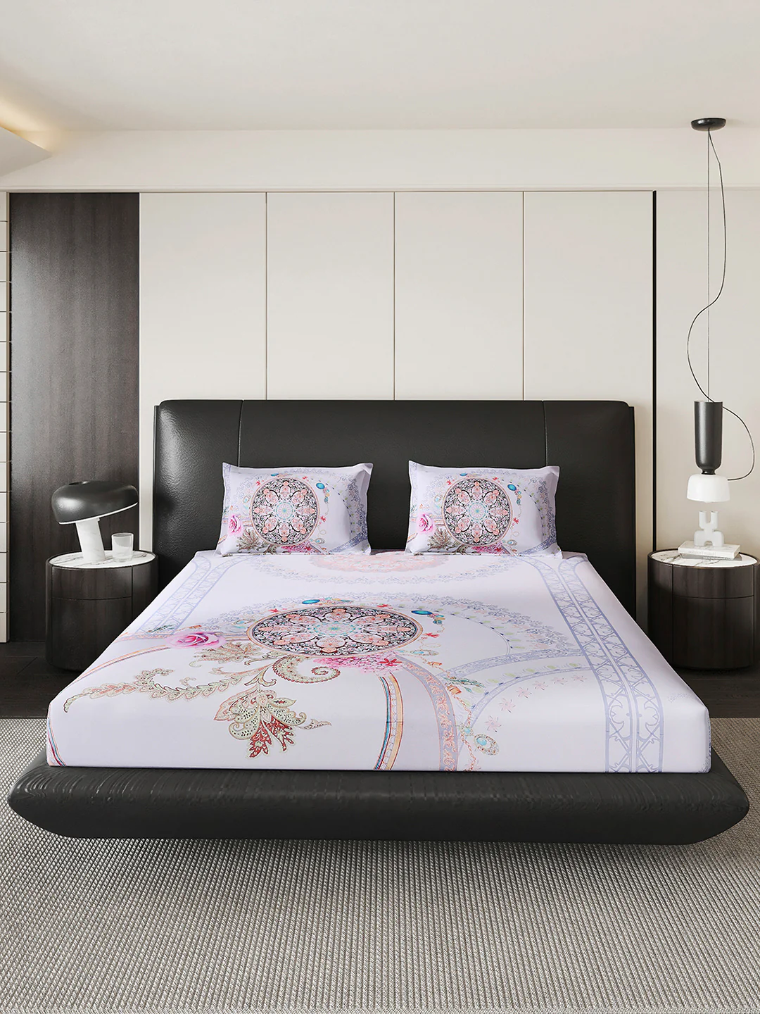 252 GSM 100% Polyester King Bed 1 Bedsheet with 2 Pillow Cover (Urban) - Image 2