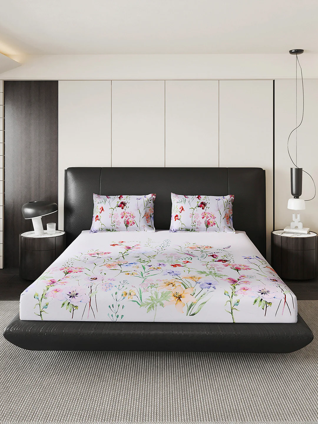 252 GSM 100% Polyester King Bed 1 Bedsheet with 2 Pillow Cover (Urban) - Image 2