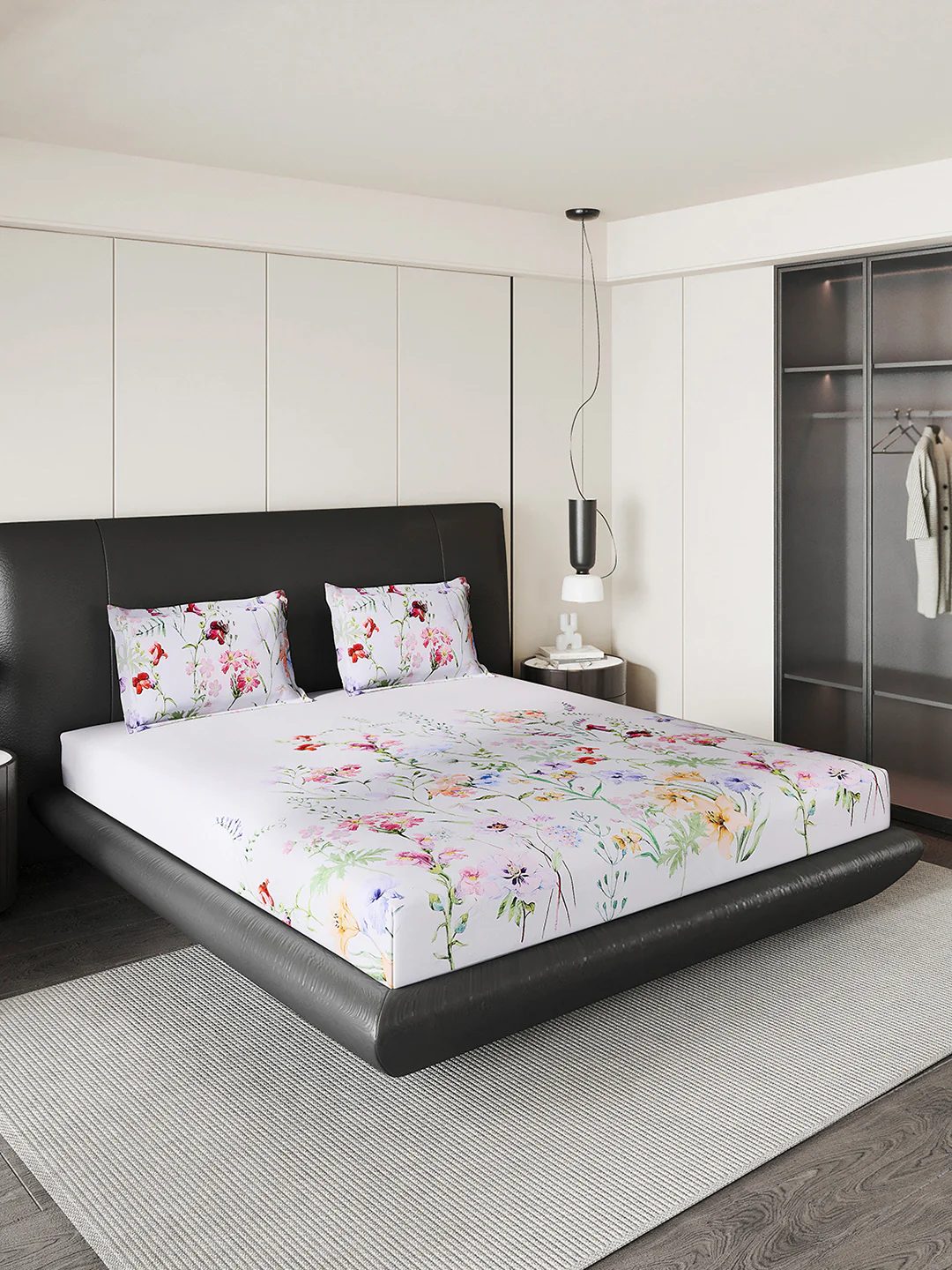 252 GSM 100% Polyester King Bed 1 Bedsheet with 2 Pillow Cover (Urban) - Image 4
