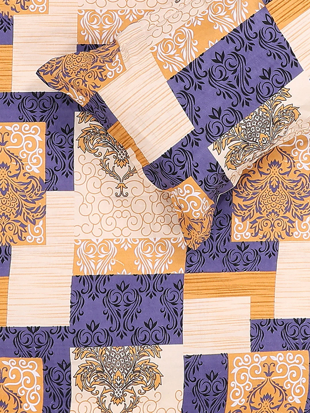 254 GSM Micro King Fitted Bed 1 Fitted Bedsheet with 2 Pillow Cover (Clare FT) - Image 5