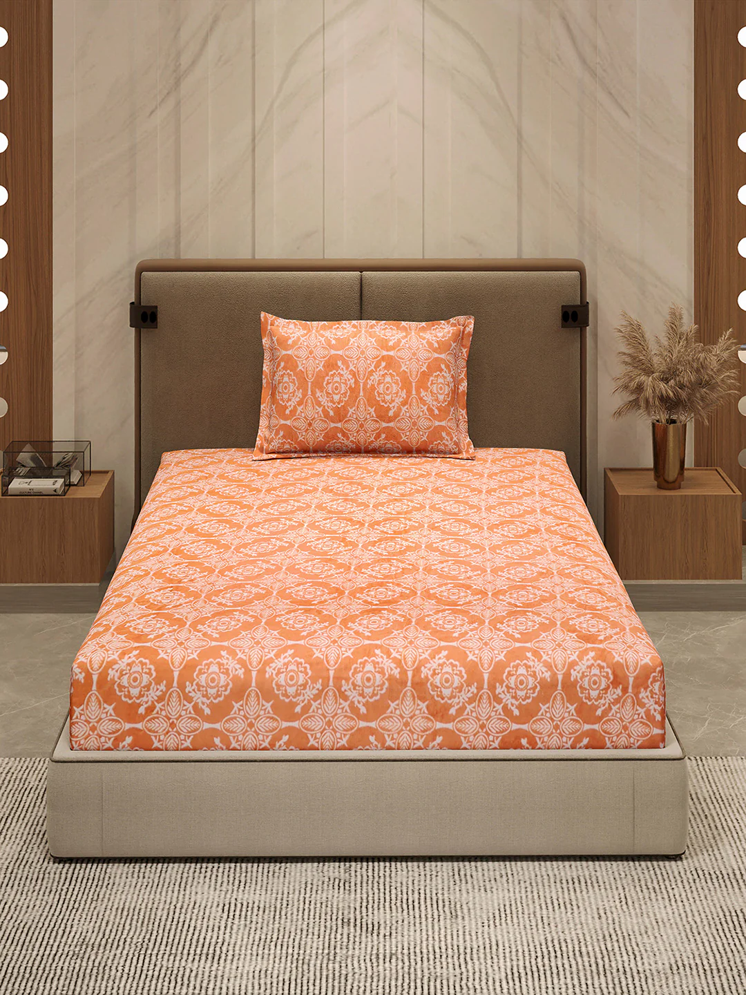 264 GSM 100% Polyester Single Bed 1 Bedsheet with 1 Pillow Cover (Nixie Piece) - Image 2