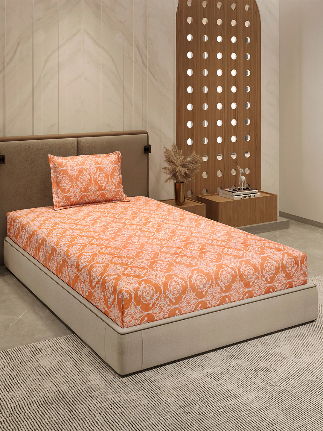 264 GSM 100% Polyester Single Bed 1 Bedsheet with 1 Pillow Cover (Nixie Piece) - Image 4