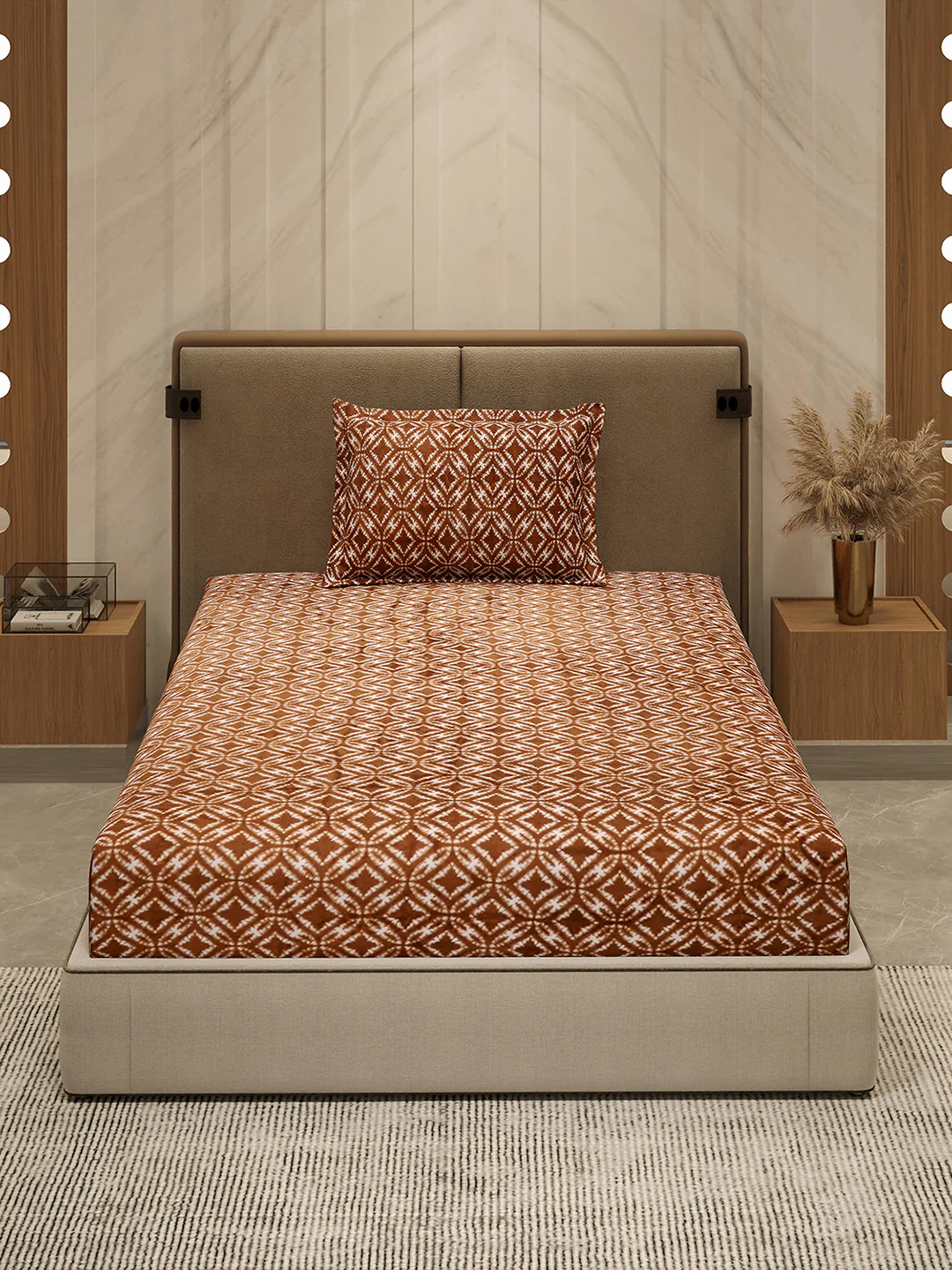 264 GSM 100% Polyester Single Bed 1 Bedsheet with 1 Pillow Cover (Nixie Piece) - Image 2
