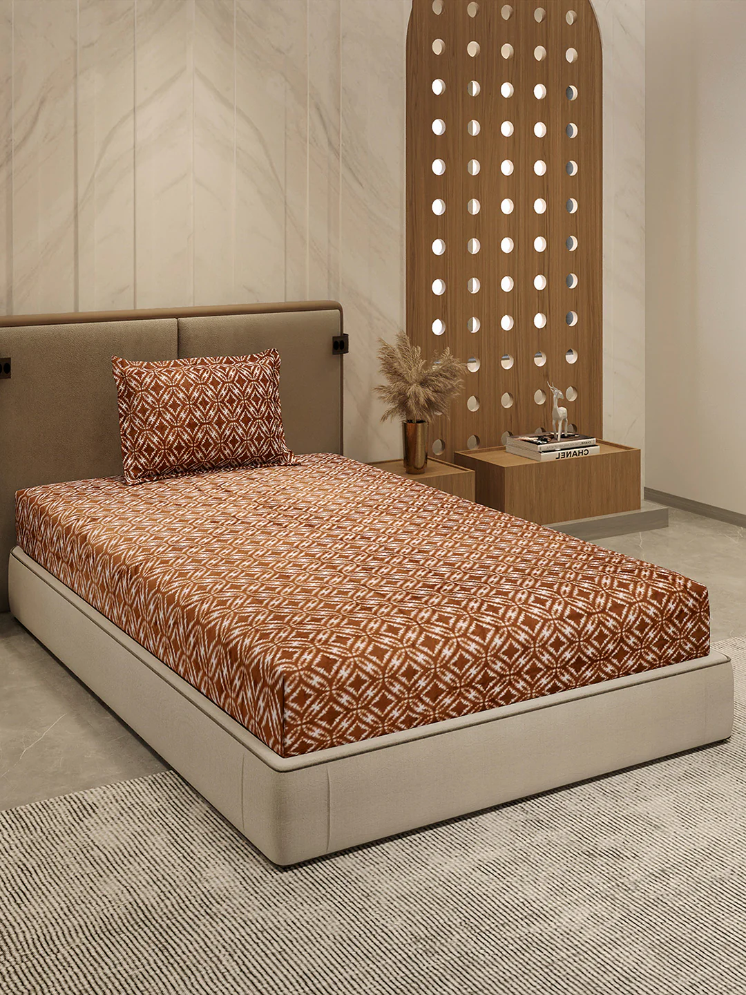264 GSM 100% Polyester Single Bed 1 Bedsheet with 1 Pillow Cover (Nixie Piece) - Image 4