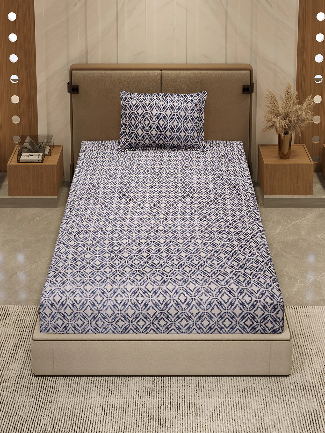 264 GSM 100% Polyester Single Bed 1 Bedsheet with 1 Pillow Cover (Nixie Piece) - Image 3