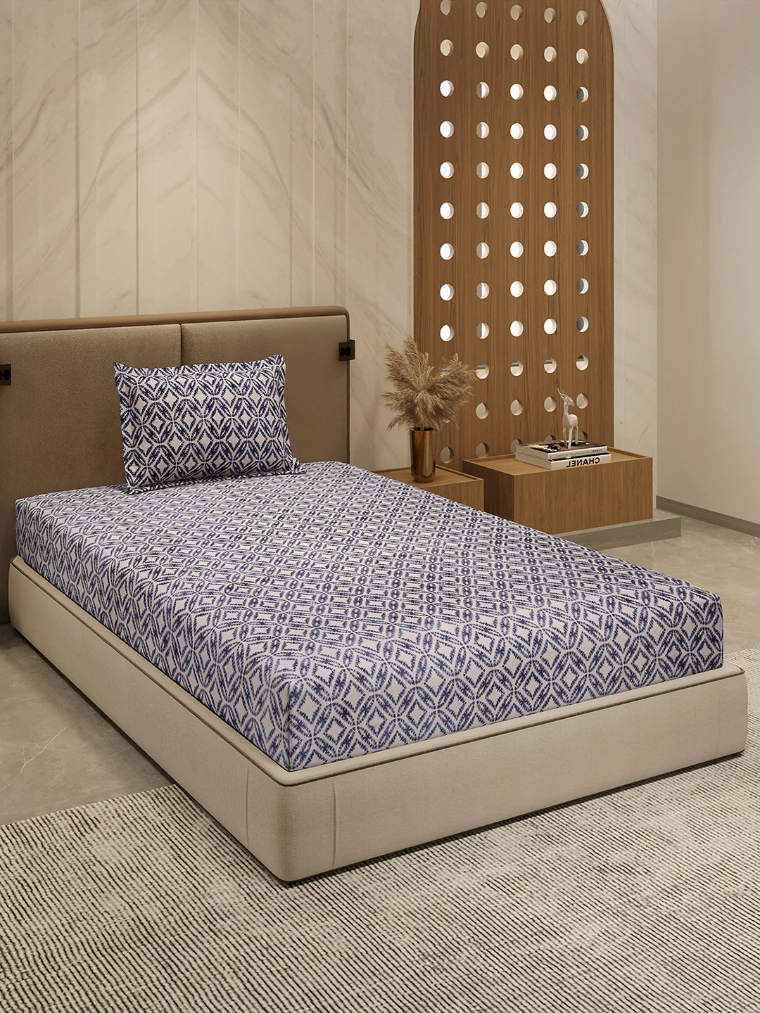 264 GSM 100% Polyester Single Bed 1 Bedsheet with 1 Pillow Cover (Nixie Piece) - Image 4