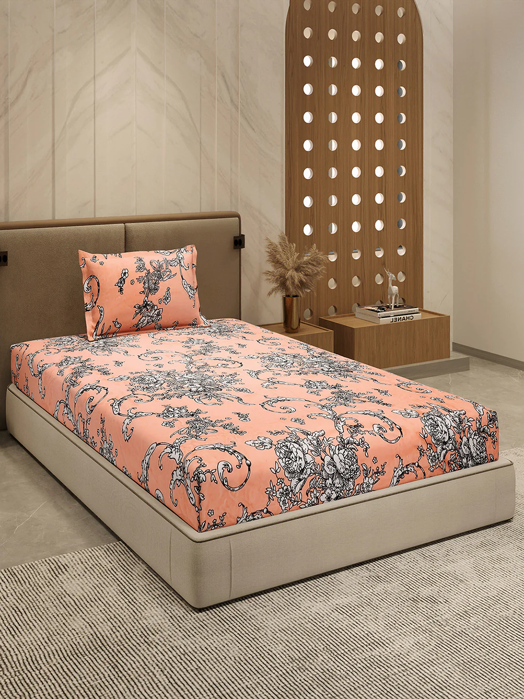 264 GSM 100% Polyester Single Bed 1 Bedsheet with 1 Pillow Cover (Nixie Piece) - Image 4