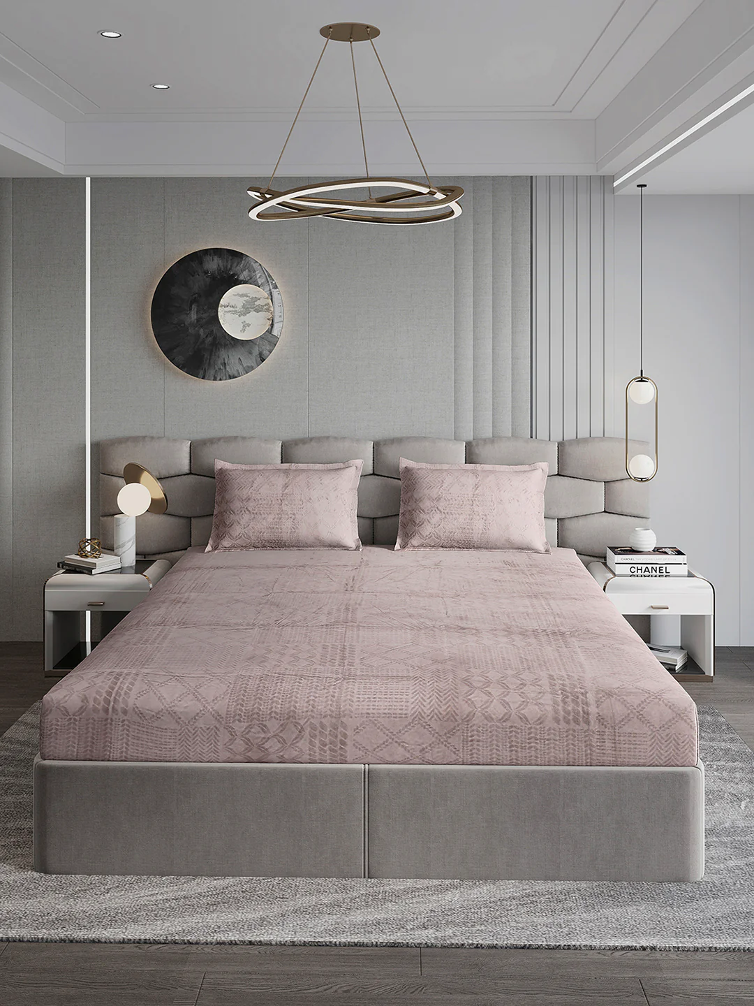 267 GSM Polyester King Bed 1 Bedsheet with 2 Pillow Cover (Master Piece) - Image 2