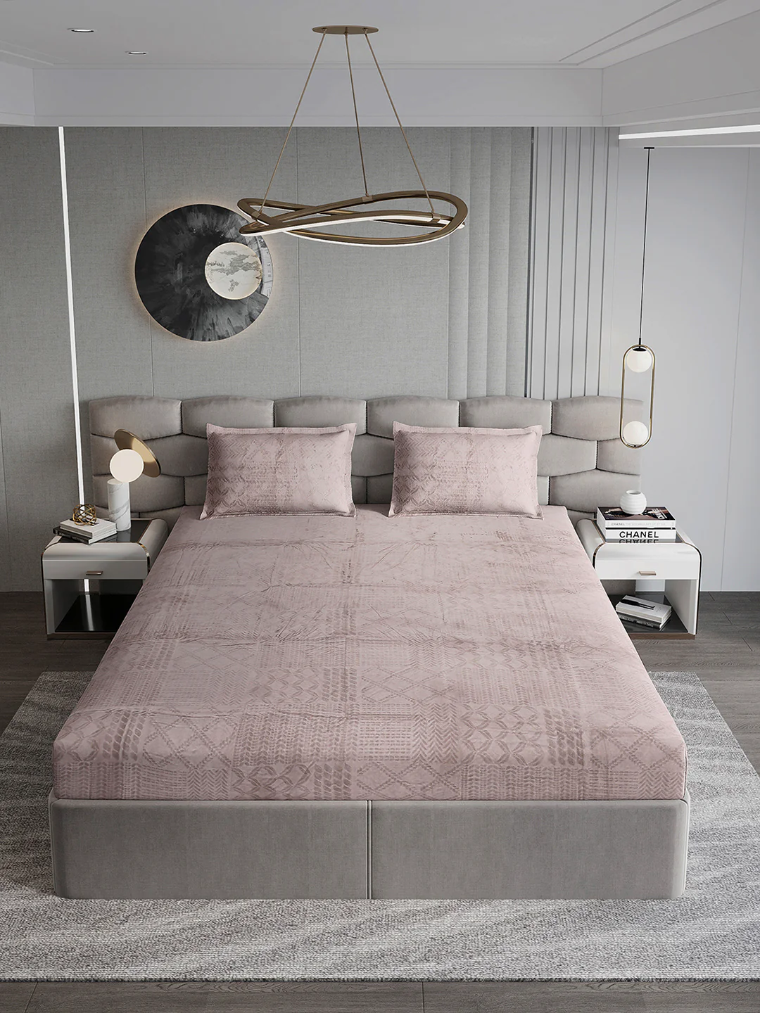267 GSM Polyester King Bed 1 Bedsheet with 2 Pillow Cover (Master Piece) - Image 3