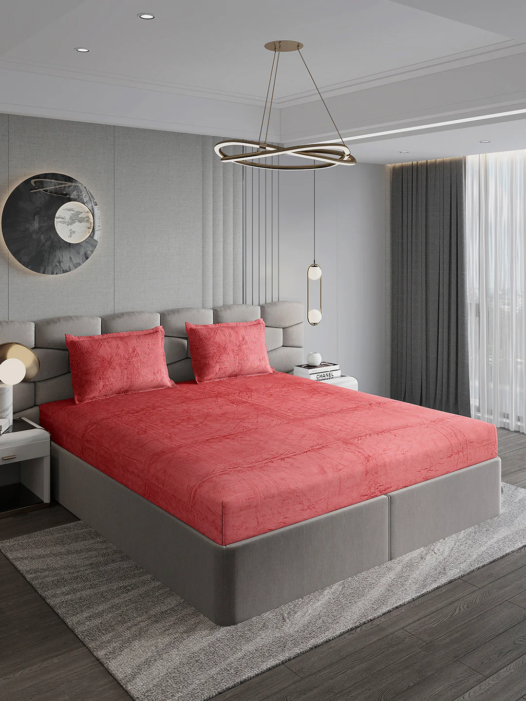 267 GSM Polyester King Bed 1 Bedsheet with 2 Pillow Cover (Master Piece) - Image 4