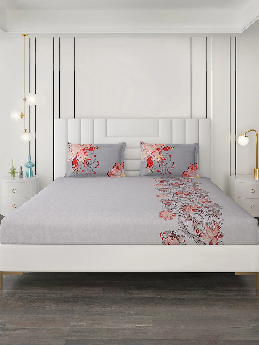 300 TC Cotton Double Bedsheet with 2 Pillow Covers - Image 3