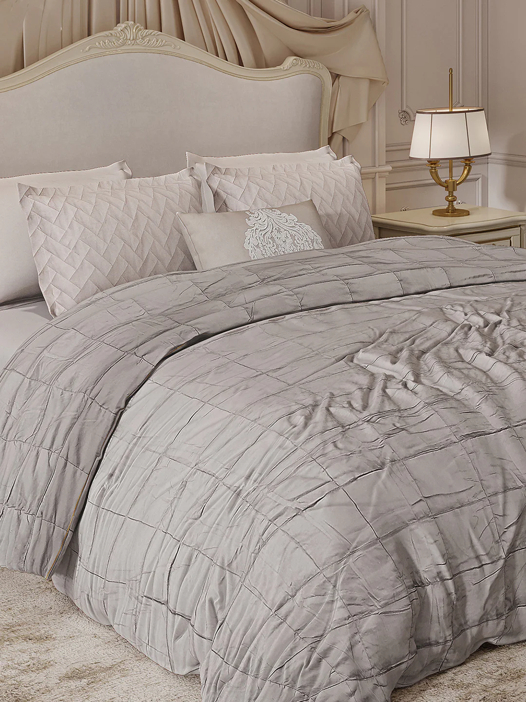 300 TC Cotton King Size Luxury 11 Pc Bedding Set (Trousseau) - Image 4