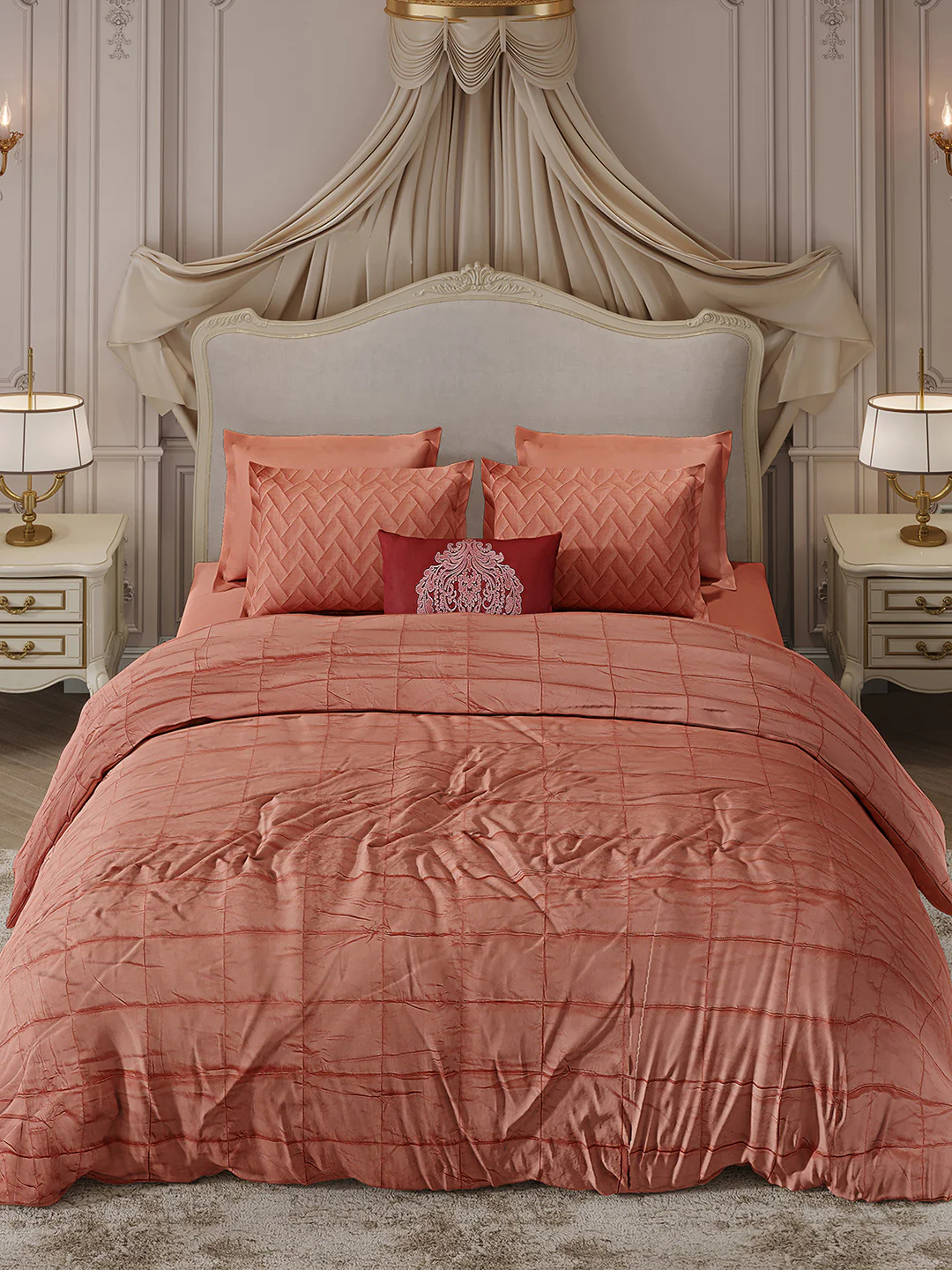 300 TC Cotton King Size Luxury 11 Pc Bedding Set (Trousseau) - Image 2