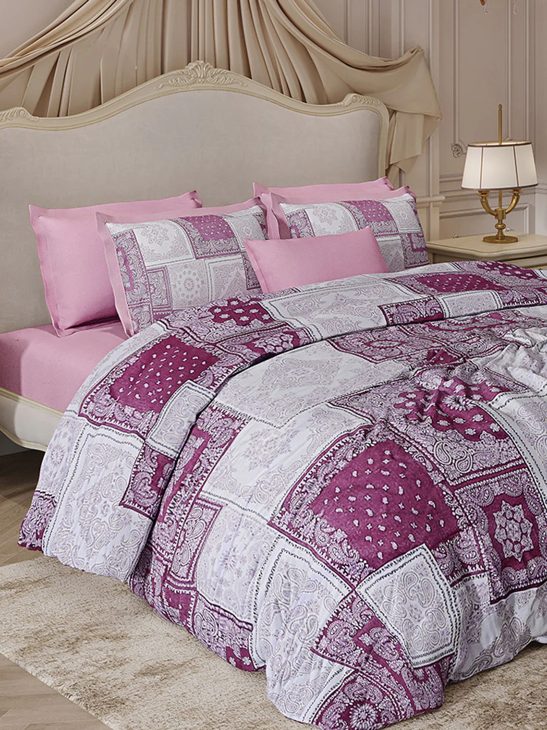 300 TC Cotton King Size Luxury 7 Pc Bedding Set (Heritage) - Image 2