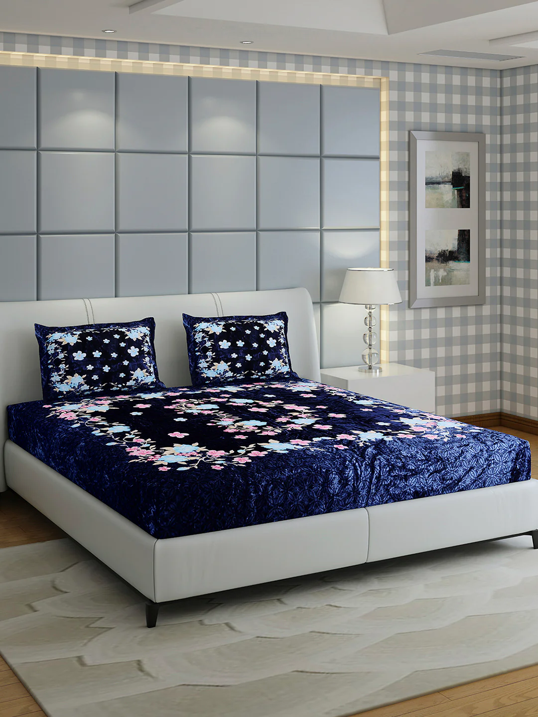 331 GSM 100% Polyester Double Bed 1 Bedsheet with 2 Pillow Cover (Miranda) - Image 4
