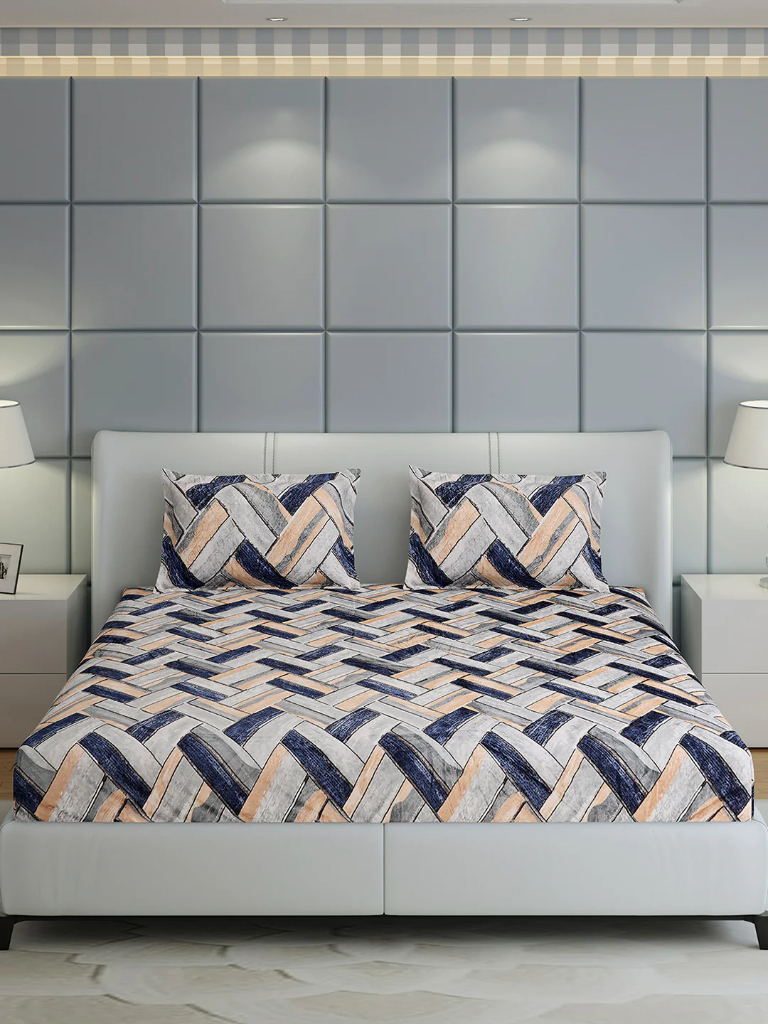 349 GSM 100% Polyester King Bed 1 Bedsheet with 2 Pillow Cover (Carnival) - Image 2