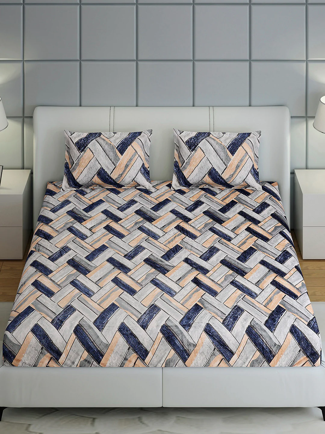 349 GSM 100% Polyester King Bed 1 Bedsheet with 2 Pillow Cover (Carnival) - Image 3