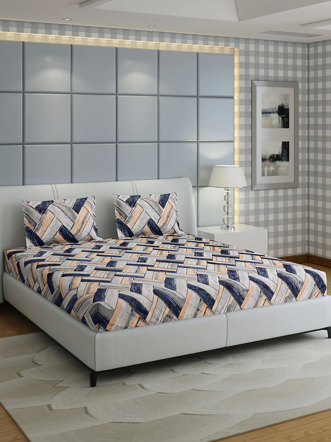 349 GSM 100% Polyester King Bed 1 Bedsheet with 2 Pillow Cover (Carnival) - Image 4