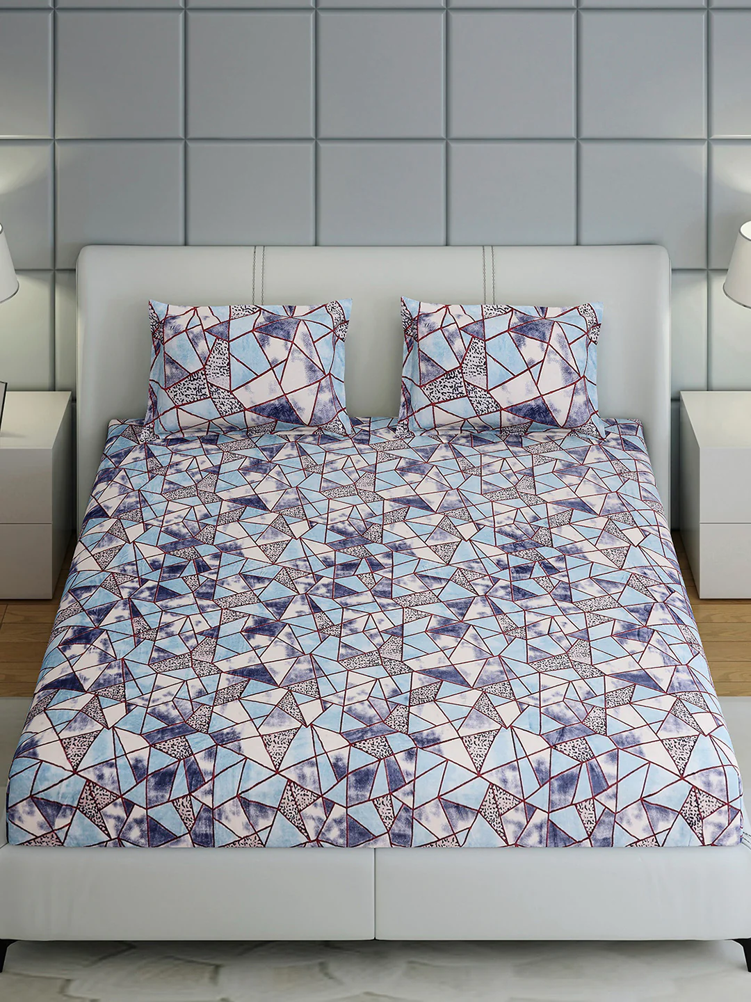 349 GSM 100% Polyester King Bed 1 Bedsheet with 2 Pillow Cover (Carnival) - Image 3