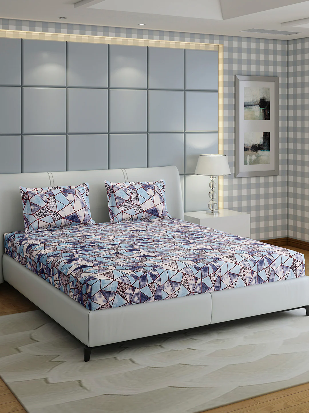 349 GSM 100% Polyester King Bed 1 Bedsheet with 2 Pillow Cover (Carnival) - Image 4