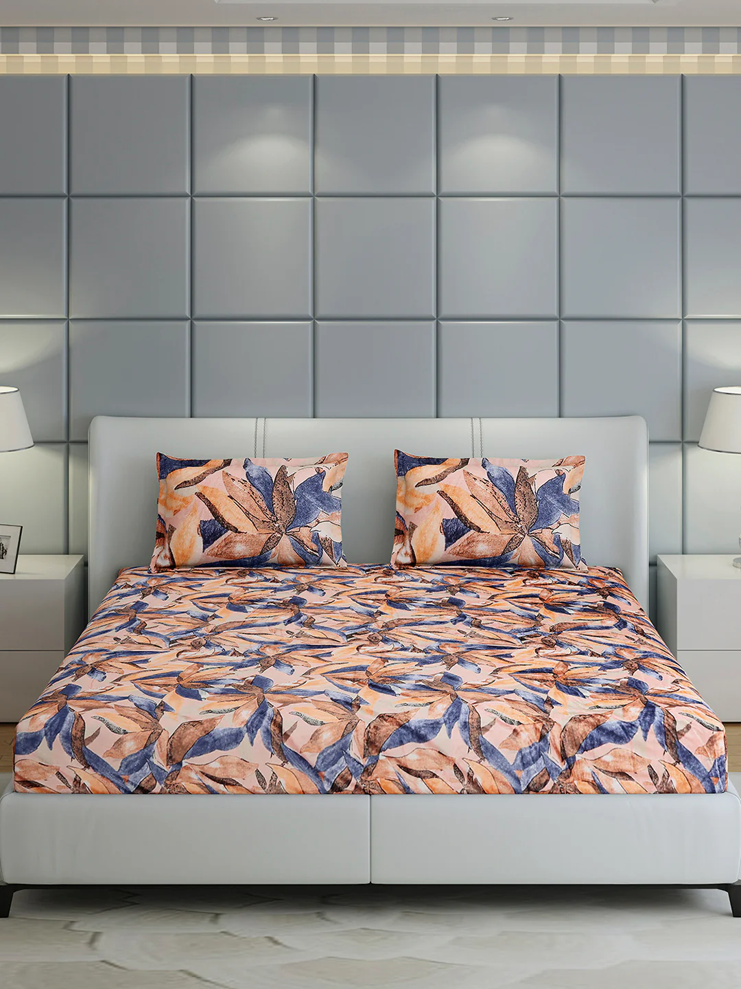 349 GSM 100% Polyester King Bed 1 Bedsheet with 2 Pillow Cover (Carnival) - Image 2