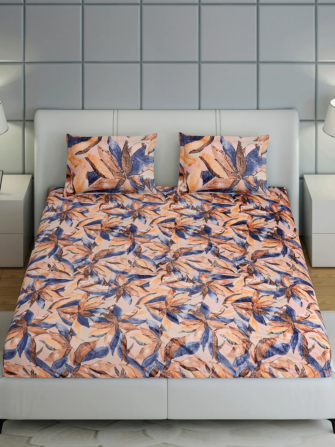 349 GSM 100% Polyester King Bed 1 Bedsheet with 2 Pillow Cover (Carnival) - Image 3