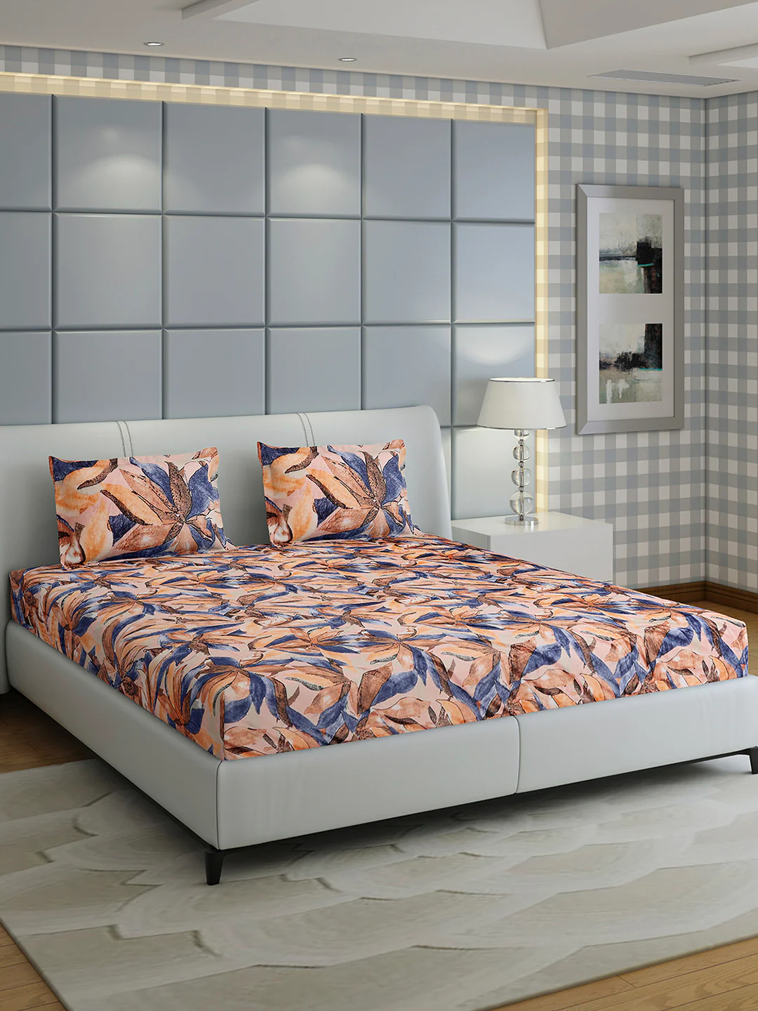 349 GSM 100% Polyester King Bed 1 Bedsheet with 2 Pillow Cover (Carnival) - Image 4
