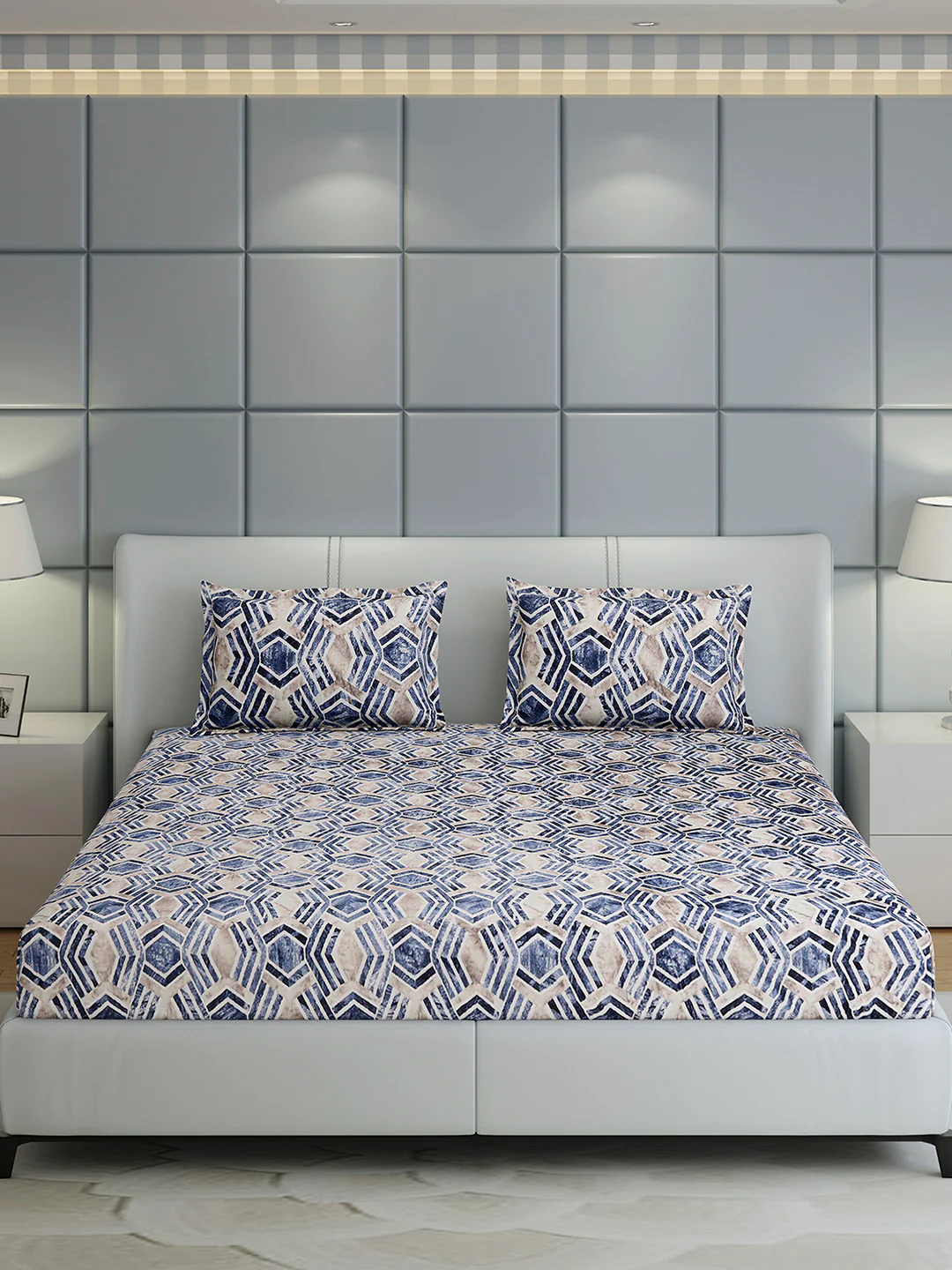 349 GSM 100% Polyester King Bed 1 Bedsheet with 2 Pillow Cover (Carnival) - Image 2