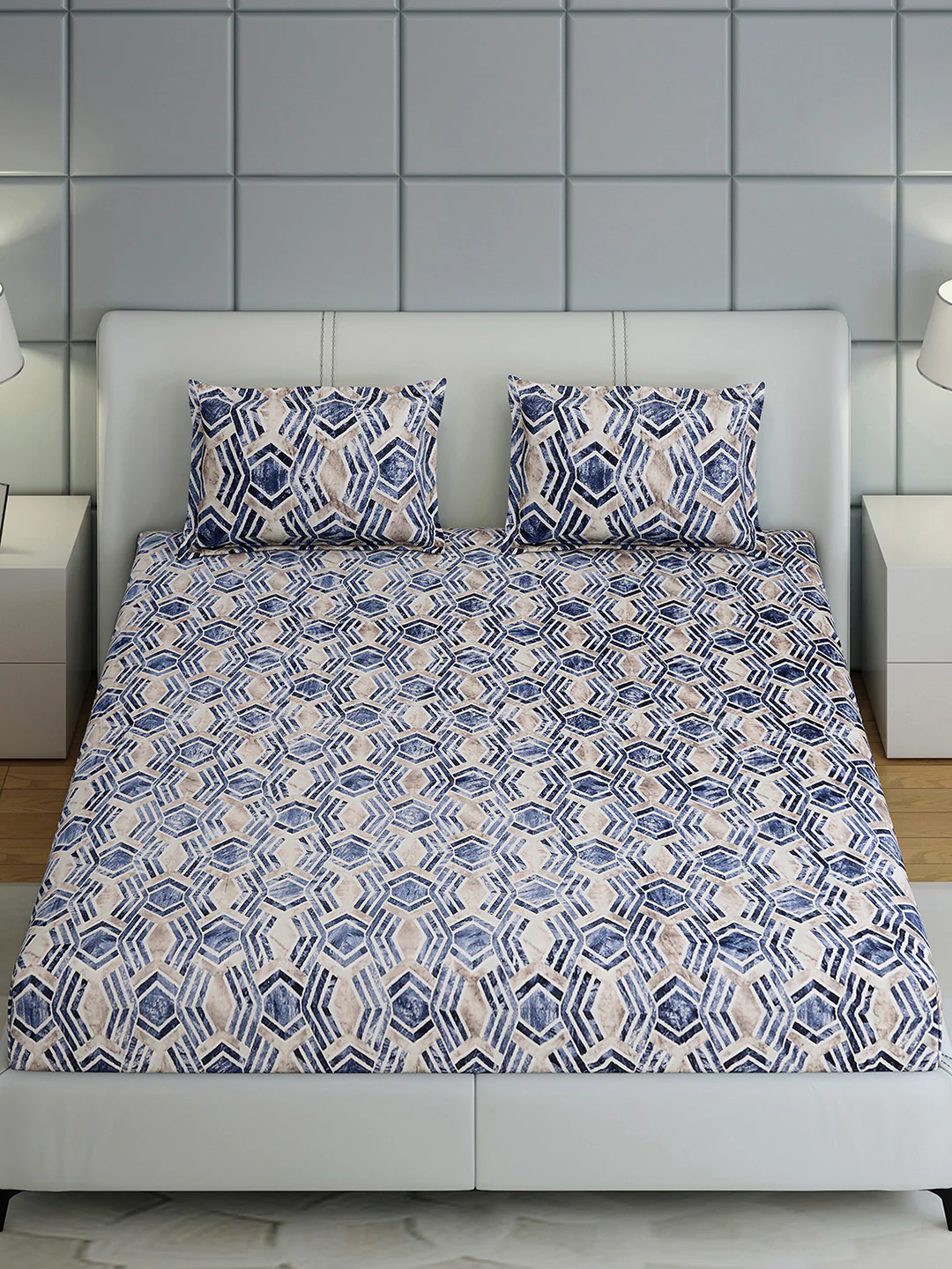 349 GSM 100% Polyester King Bed 1 Bedsheet with 2 Pillow Cover (Carnival) - Image 3