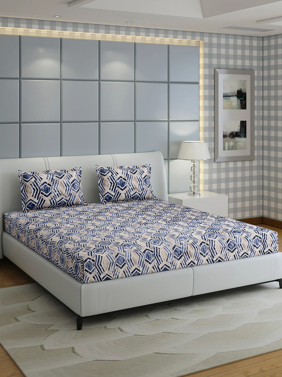 349 GSM 100% Polyester King Bed 1 Bedsheet with 2 Pillow Cover (Carnival) - Image 4