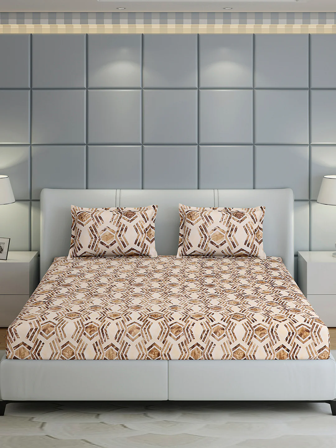 349 GSM 100% Polyester King Bed 1 Bedsheet with 2 Pillow Cover (Carnival) - Image 2
