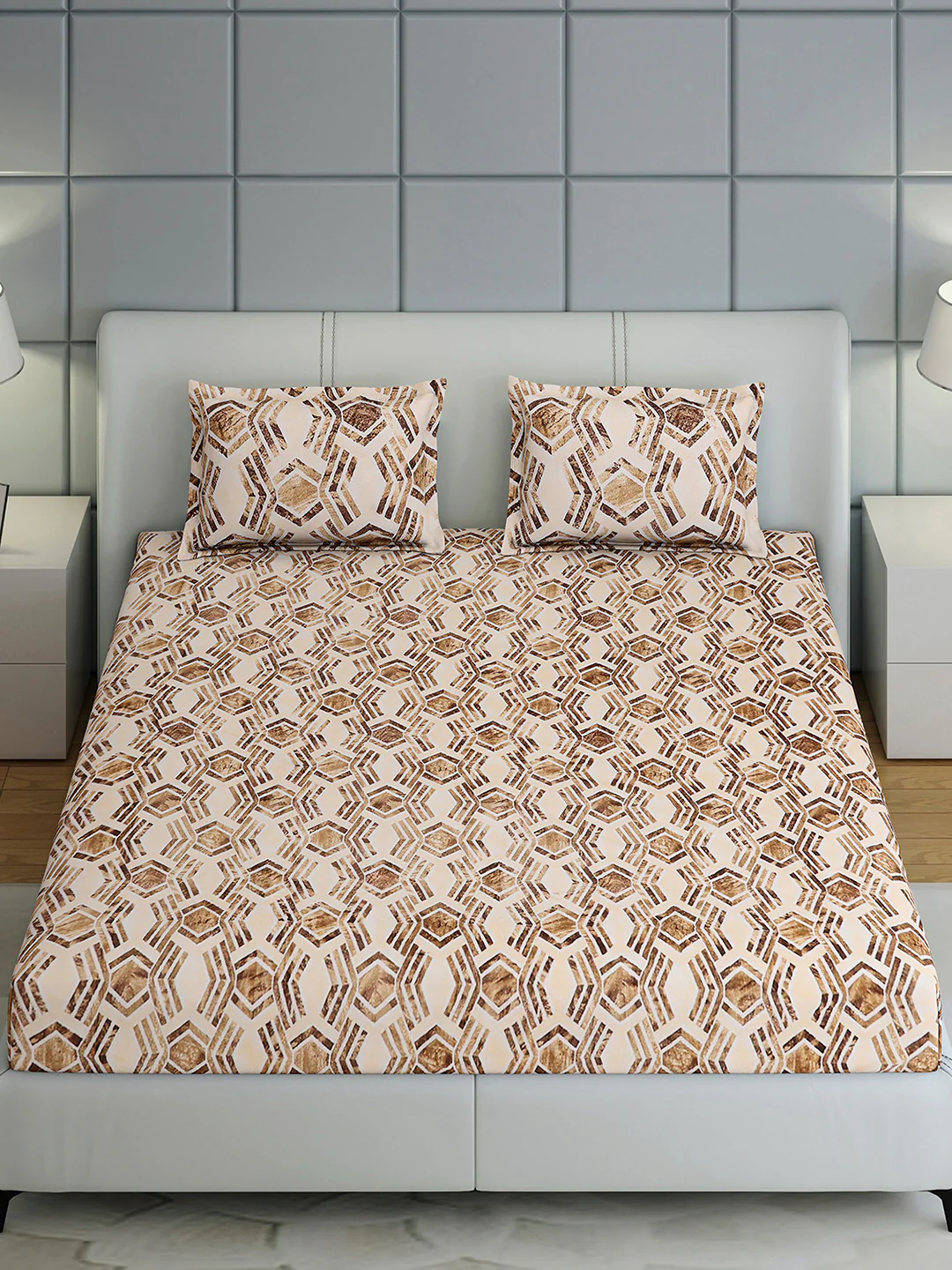 349 GSM 100% Polyester King Bed 1 Bedsheet with 2 Pillow Cover (Carnival) - Image 3