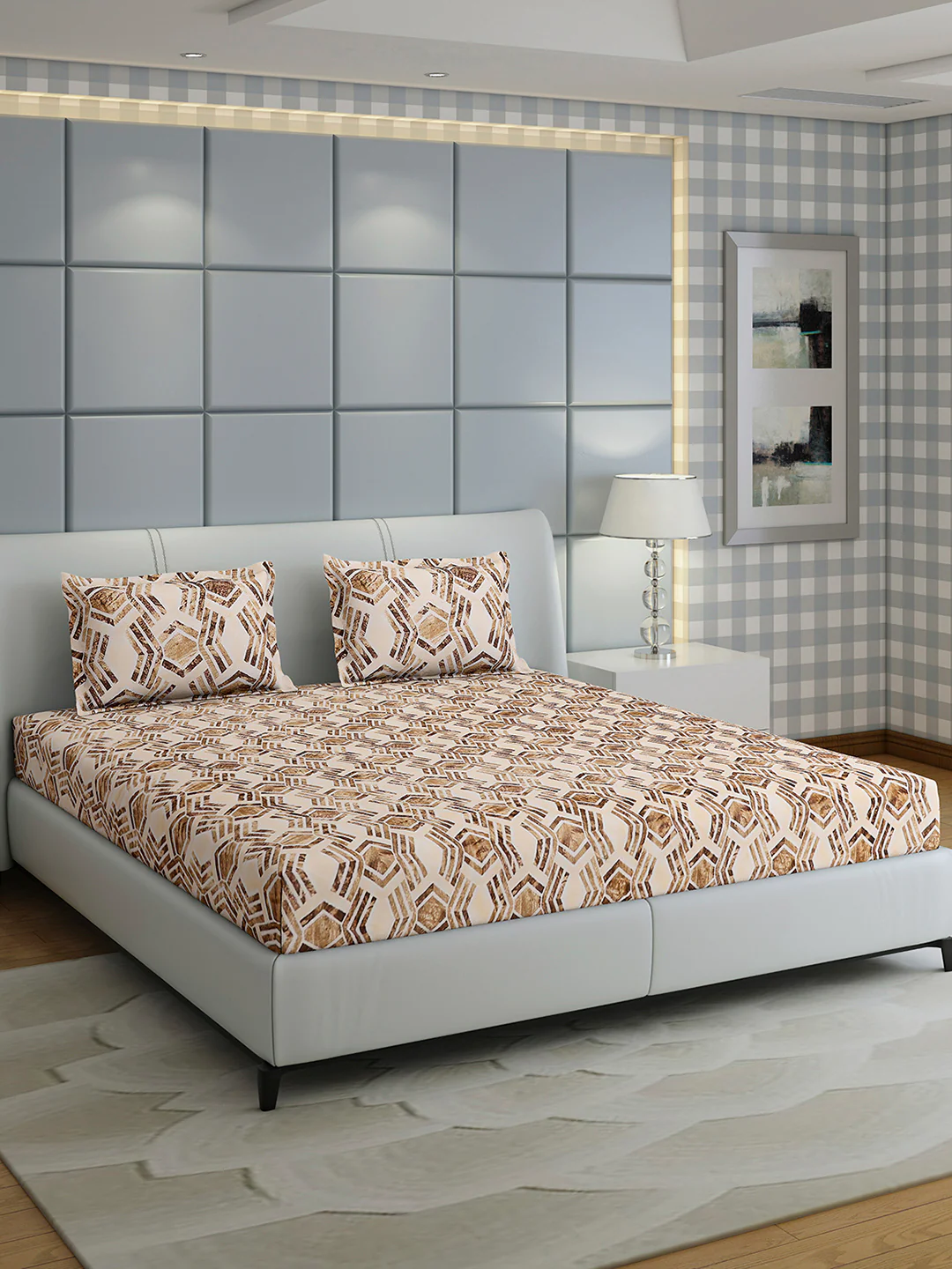 349 GSM 100% Polyester King Bed 1 Bedsheet with 2 Pillow Cover (Carnival) - Image 4