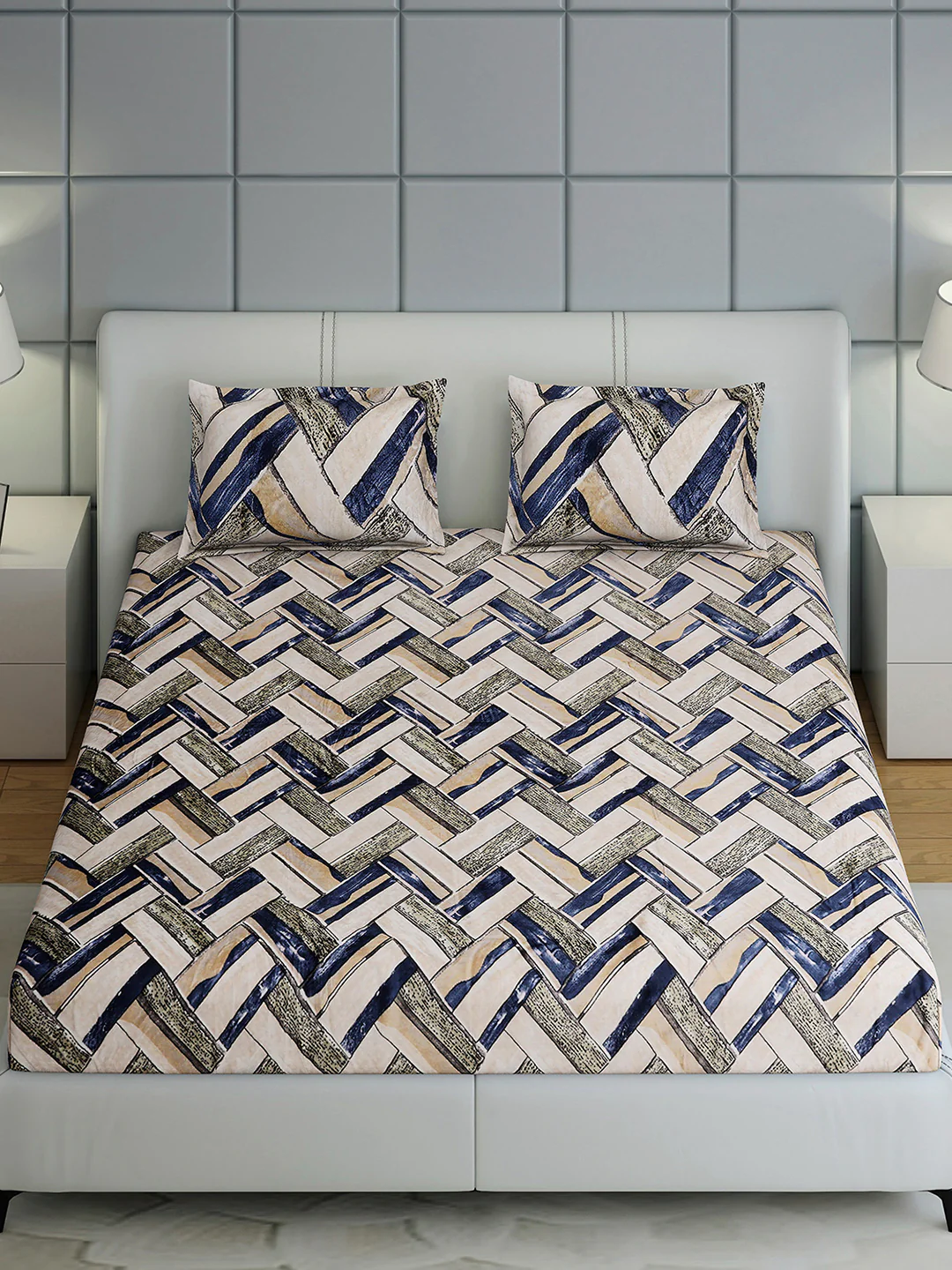 349 GSM 100% Polyester King Bed 1 Bedsheet with 2 Pillow Cover (Carnival) - Image 3