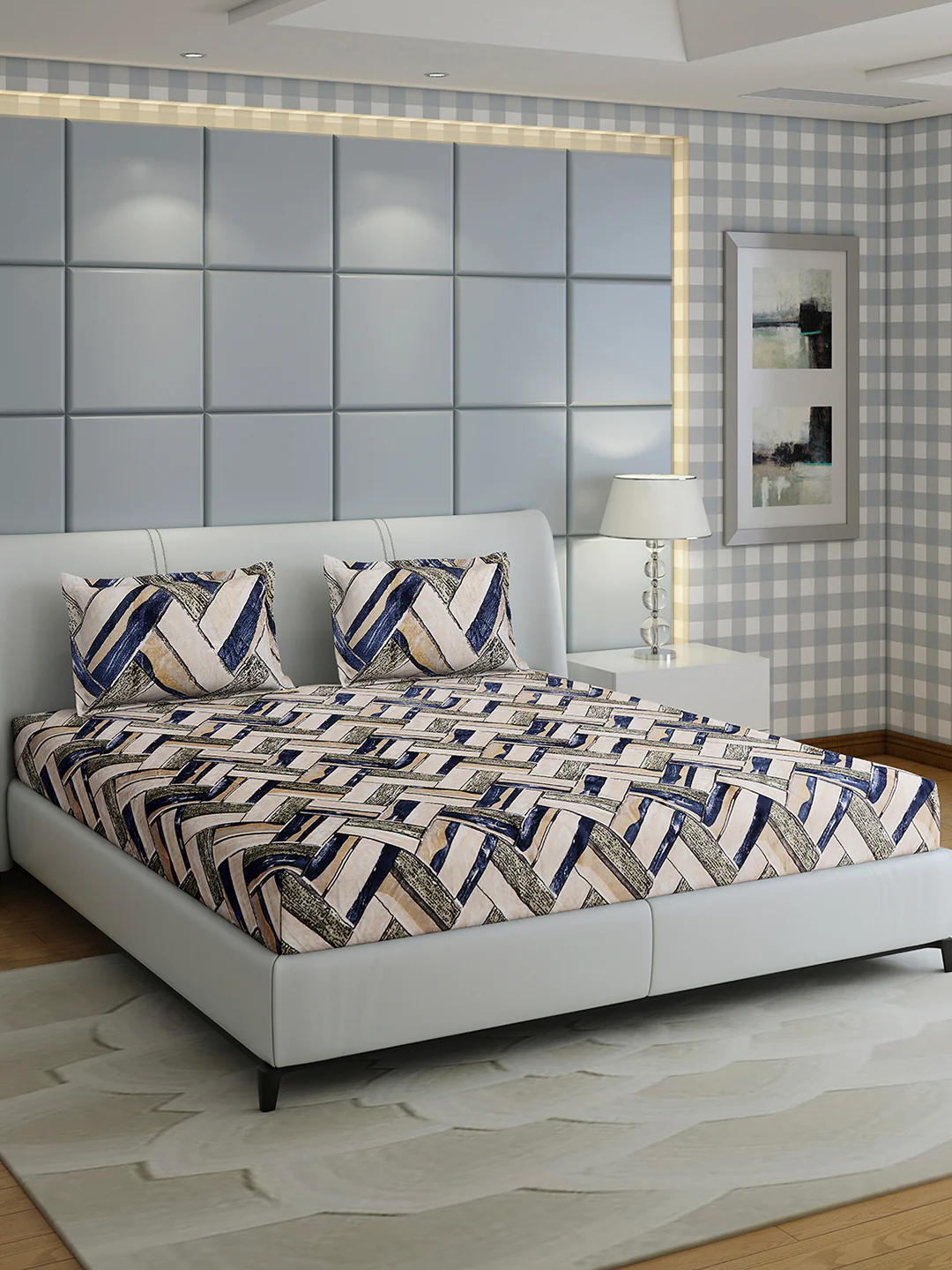 349 GSM 100% Polyester King Bed 1 Bedsheet with 2 Pillow Cover (Carnival) - Image 4
