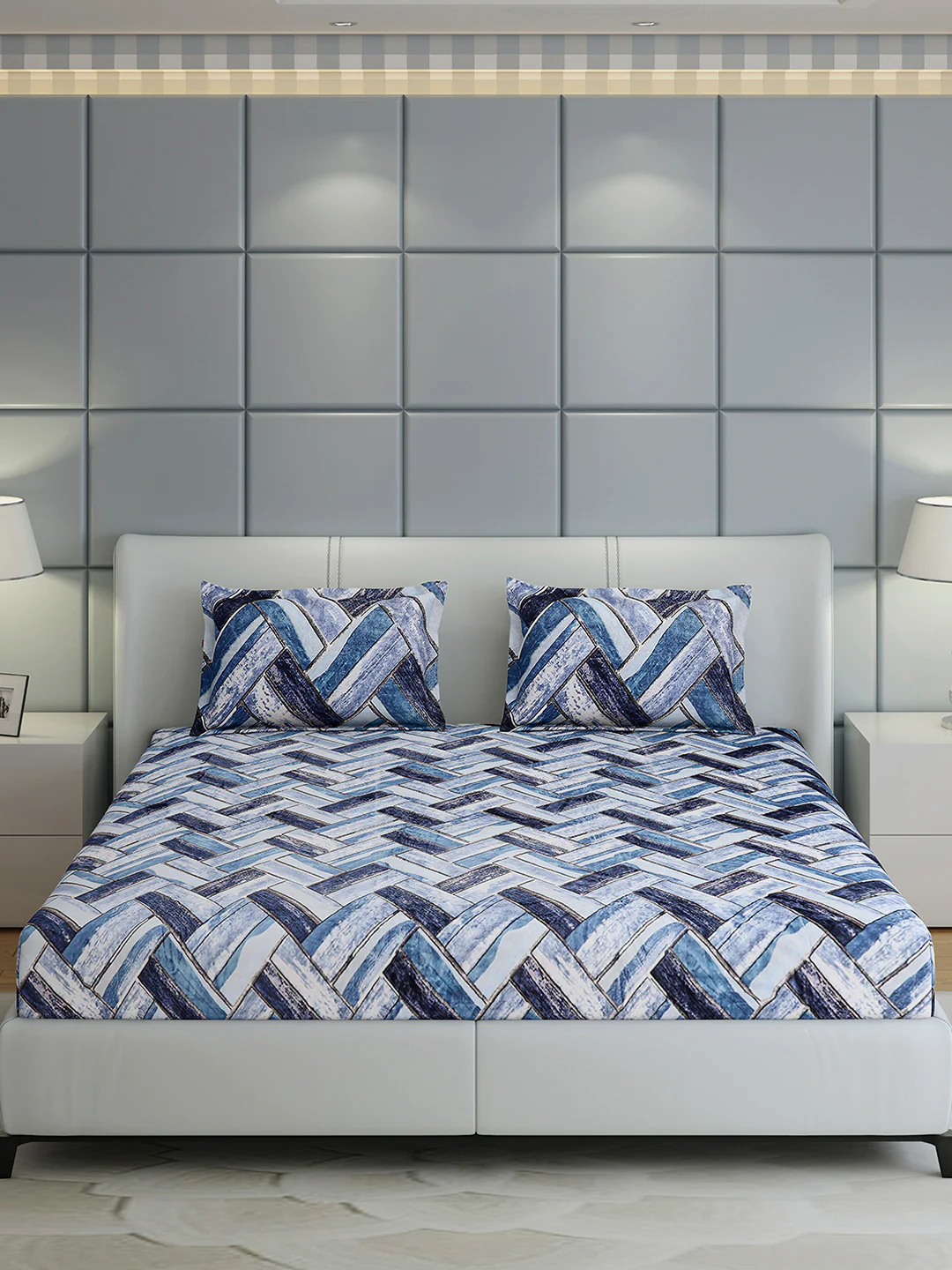 349 GSM 100% Polyester King Bed 1 Bedsheet with 2 Pillow Cover (Carnival) - Image 2