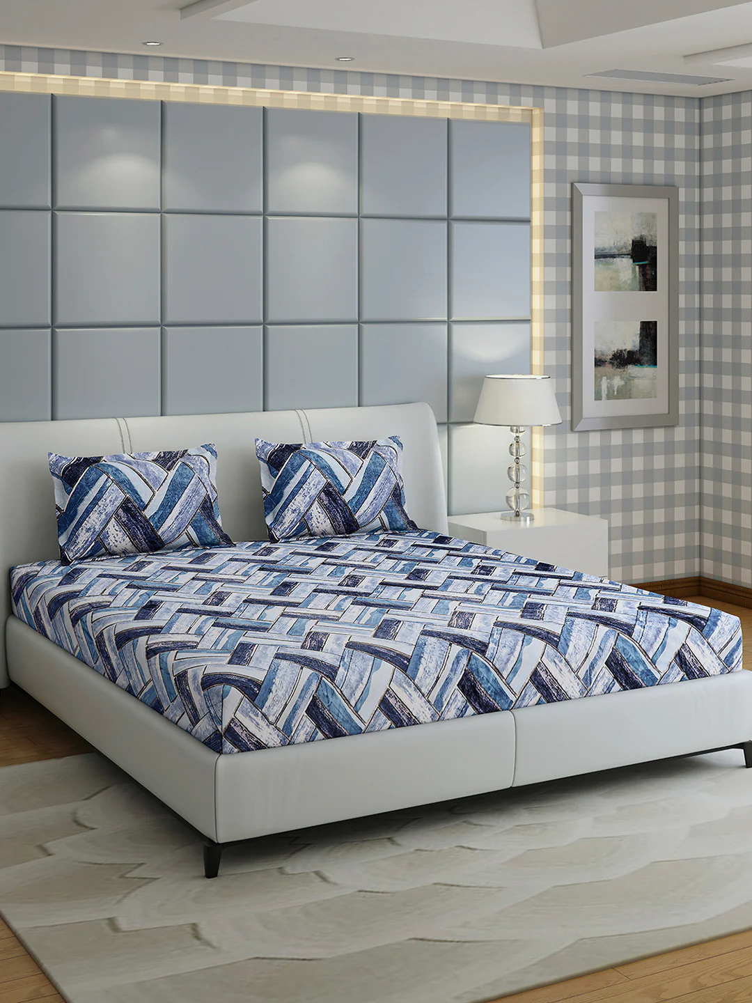 349 GSM 100% Polyester King Bed 1 Bedsheet with 2 Pillow Cover (Carnival) - Image 4