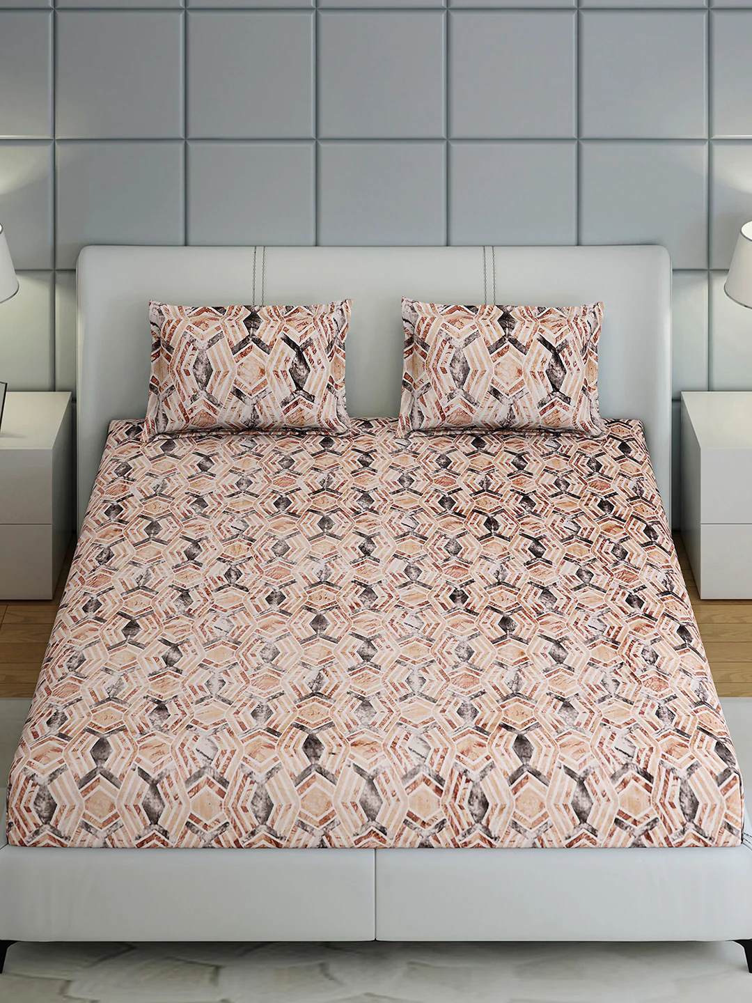 349 GSM 100% Polyester King Bed 1 Bedsheet with 2 Pillow Cover (Carnival) - Image 3