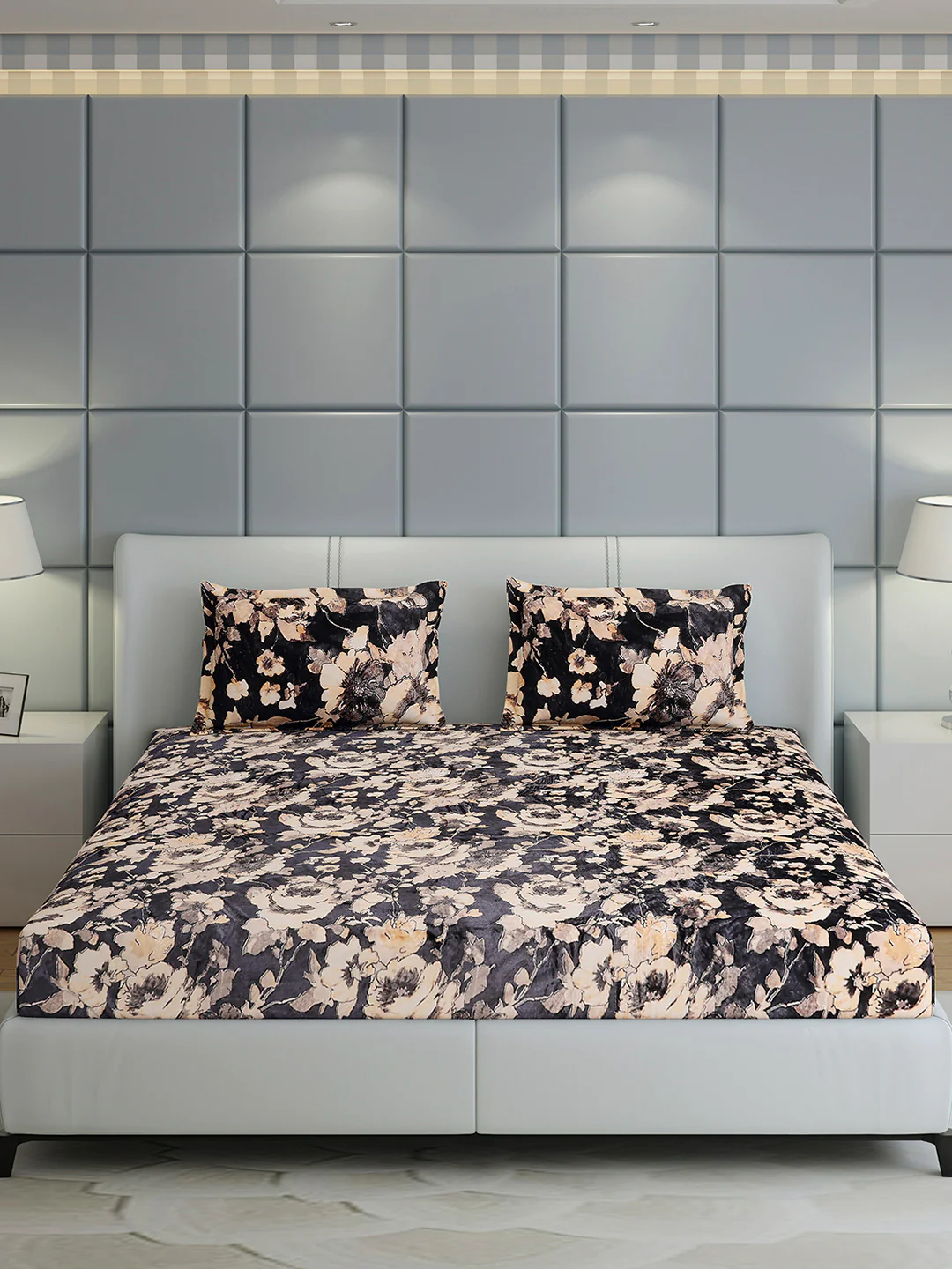 349 GSM 100% Polyester King Bed 1 Bedsheet with 2 Pillow Cover (Carnival) - Image 2